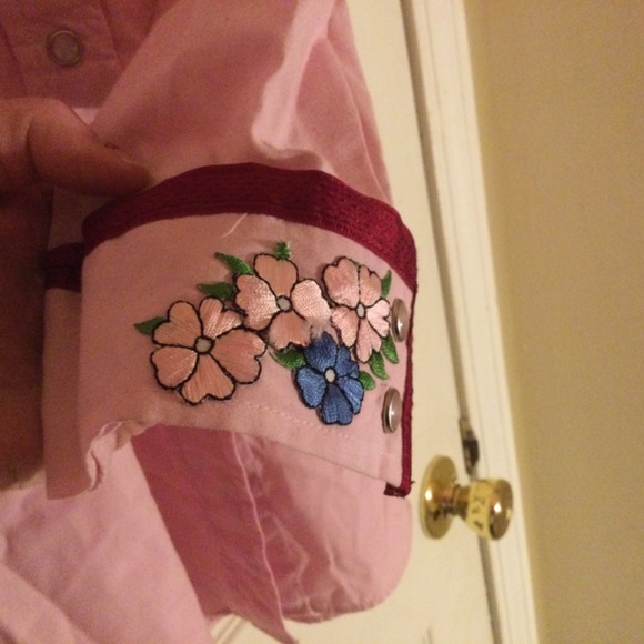 Vintage Ely’s Country Charmers sz L embroidered pink button up shirt - Picture 4 of 9